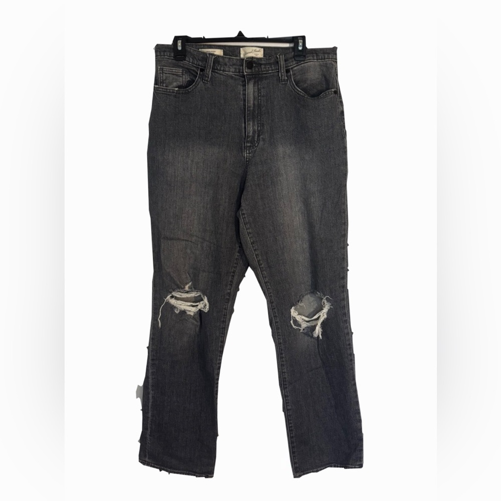 Universal Thread Gray Distressed Straight Leg Jeans